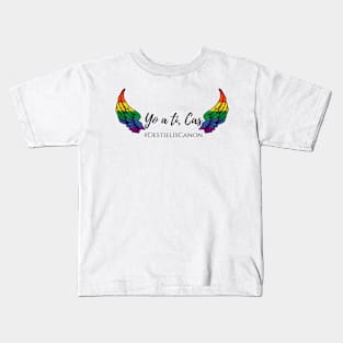 yo a ti Cas destiel is canon rainbow wings Kids T-Shirt